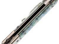 Складной нож Витязь B5299D, сталь дамаск, рукоять огстекло с перламутром, художественное травление