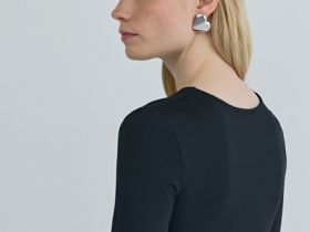 Боди с длинным рукавом, Черный