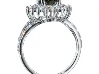 Кольцо из белого золота с хромдиопсидом э4754кц08220453