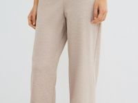 Прямые брюки из трикотажа, Бежевый