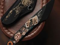 Скелетный нож киридаши N.C.Custom KOI Остров Сокровищ №2, сталь AUS-8