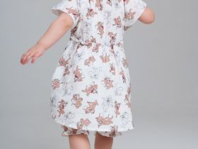 Комплект детский текстильный для девочек: косынка, платье, шорты