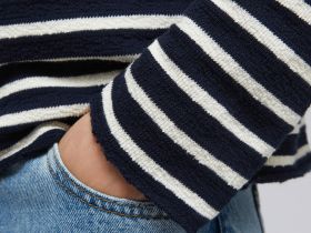 Лонгслив из хлопка в полоску