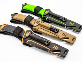 Нож для выживания с огнивом и точилкой Ganzo G8012, зеленый