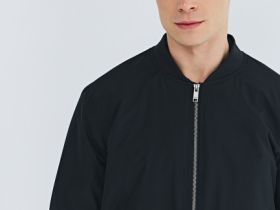 Утеплённый бомбер, Синий