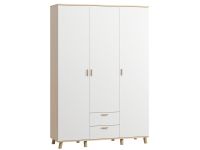 Распашной шкаф Пронто 3-150x220 Береза/Белый с зеркалом