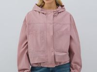 Ветровка с капюшоном, Розовый