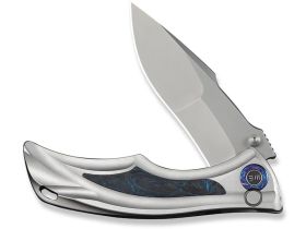 Складной нож WE Knife Tighe Down, сталь M390, рукоять титан/карбон, серый