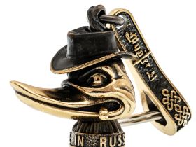 Брелок Утка, бронза