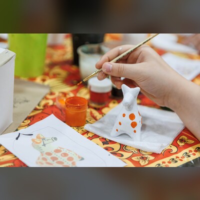 Роспись дымковской свистульки