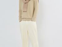 Текстурный джемпер с воротником хенли, Бежевый