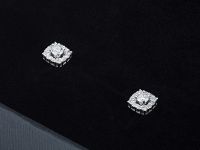 Пусеты из белого золота с бриллиантами э4701пс12200951