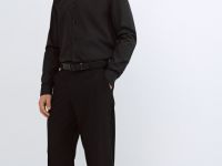 Прямые брюки с эластичным поясом, Черный