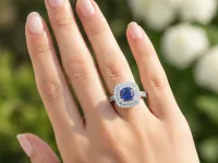 Кольцо из белого золота с сапфиром э4758кц11220358