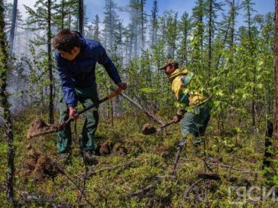 В Вилюйском районе Якутии проводятся работы по локализации лесного пожара