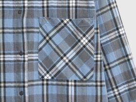 Рубашка в клетку на кнопках, Голубой