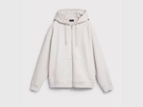 Толстовка на молнии с капюшоном, Белый