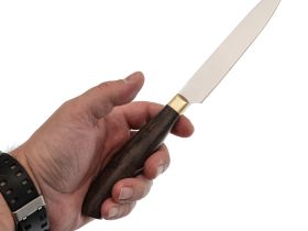 Нож кухонный Универсал-1  Х12МФ, карельская береза, латунь