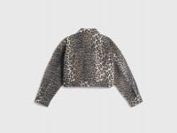 Джинсовая куртка с принтом для девочек, Мультицвет