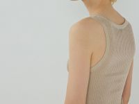 Вязаная майка в рубчик с люрексом, Золотой