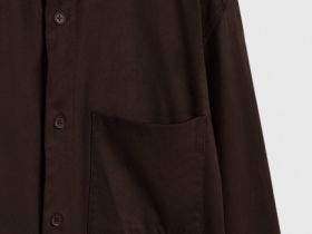 Плотная рубашка из трикотажа, Коричневый