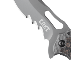 Складной нож CRKT Fossil™ Compact WITH VEFF SERRATIONS™, сталь 8Cr13MoV, рукоять нержавеющая сталь, накладки G-10