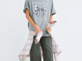 Широкие джинсы Wide Leg для девочек, Серый