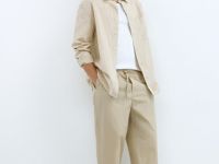 Брюки из микротвила, Бежевый