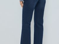 Прямые джинсы с высокой посадкой, Синий