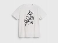 Футболка с цветочным декором, Белый