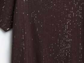 Джемпер с пайетками и коротким рукавом, Коричневый