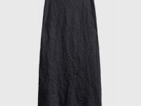 Атласная юбка из жатой ткани, Черный