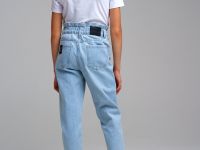 Брюки текстильные джинсовые для девочек