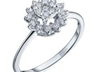 Классическое кольцо из белого золота с бриллиантами э4001кц09200303