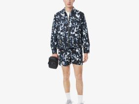 Мужская водоотталкивающая ветровка Lacoste с принтом