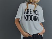 Футболка оверсайз с принтом для девочек, Белый