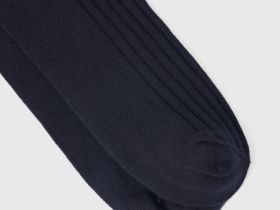 Высокие носки в рубчик, Синий