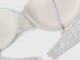 Кружевной бюстгальтер с эффектом пуш-ап, Серый