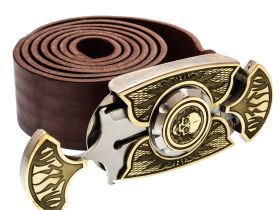 Ремень-нож Череп Keeperbelt, латунь