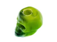 Бусина Череп (зеленый), светящаяся в темноте, эпоксидная смола