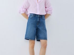 Шорты-бермуды со средней посадкой, Синий