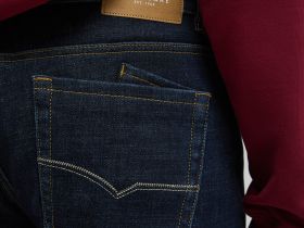 Утепленные джинсы straight fit мужские