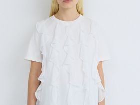 Футболка оверсайз с воланами, Белый