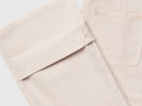 Джинсы с карго-карманами для девочек, Бежевый