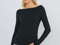 Лонгслив из вискозы, Черный