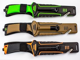 Нож для выживания с огнивом и точилкой Ganzo G8012, черно-оранжевый