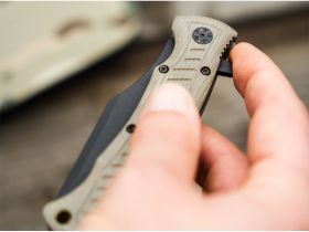 Складной нож Boker Micro Tracker Folder, сталь 154CM, рукоять микарта, песочный/черный