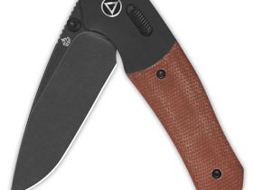 Складной нож QSP Vault, сталь 14C28N, рукоять микарта/алюминий, бежевый/черный