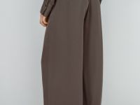 Широкие брюки с эластичным поясом, Коричневый