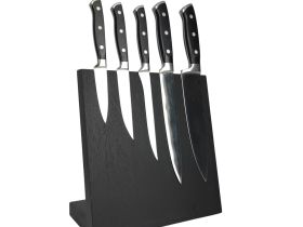 Подставка для ножей магнитная Woodinhome KS002LSOBL, дуб, черный